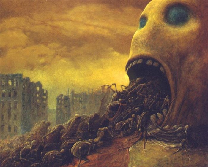 Untitled (Devouring Head), Zdzisław Beksiński
