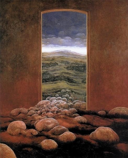 Untitled (Doorway and Stones), Zdzisław Beksiński
