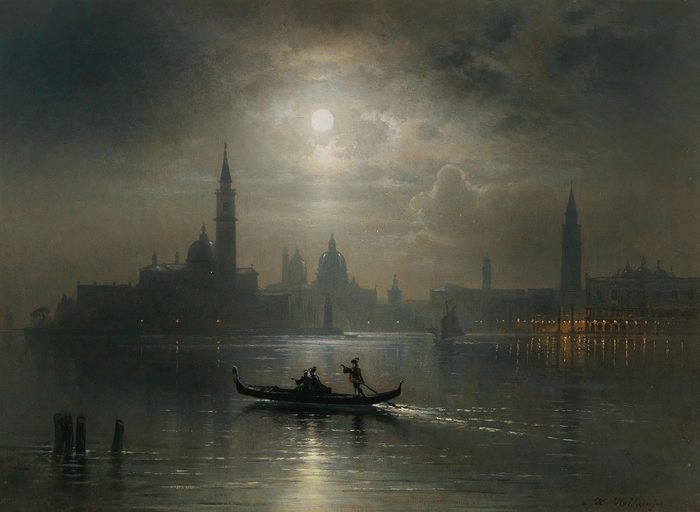 Venice, Full Moon over Santa Maria Salute, Karl Heilmayer