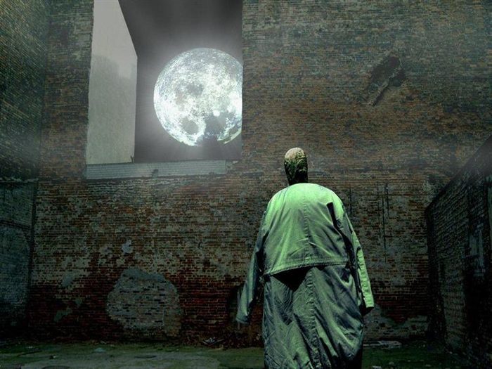 Untitled (Moon and the Green Figure), Zdzisław Beksiński