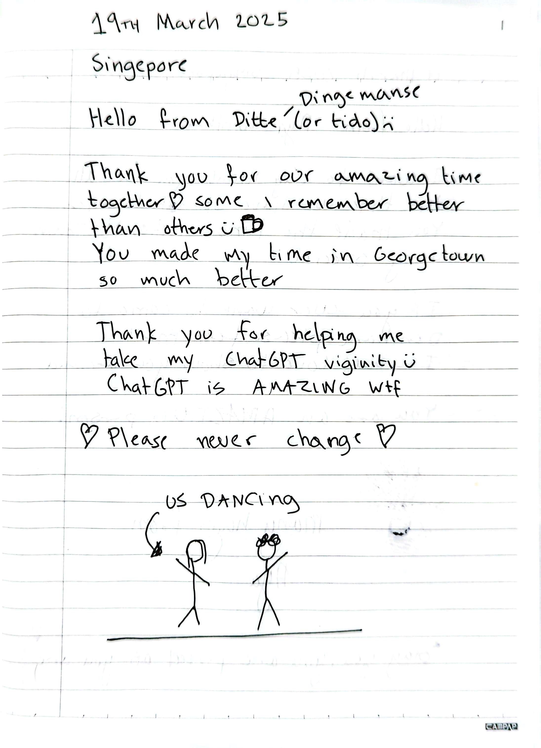 Letter from Ditte