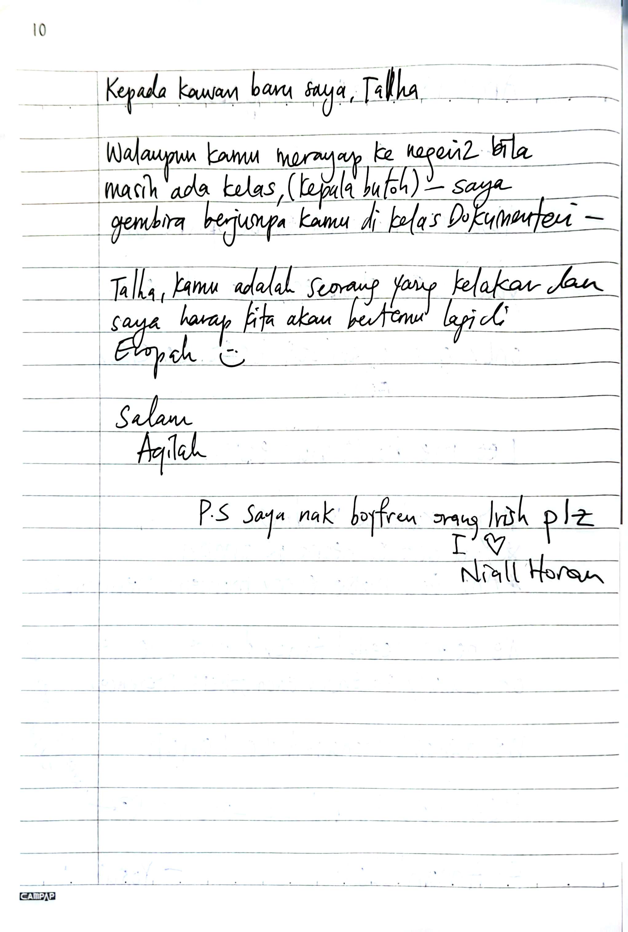 Letter from Aqilah