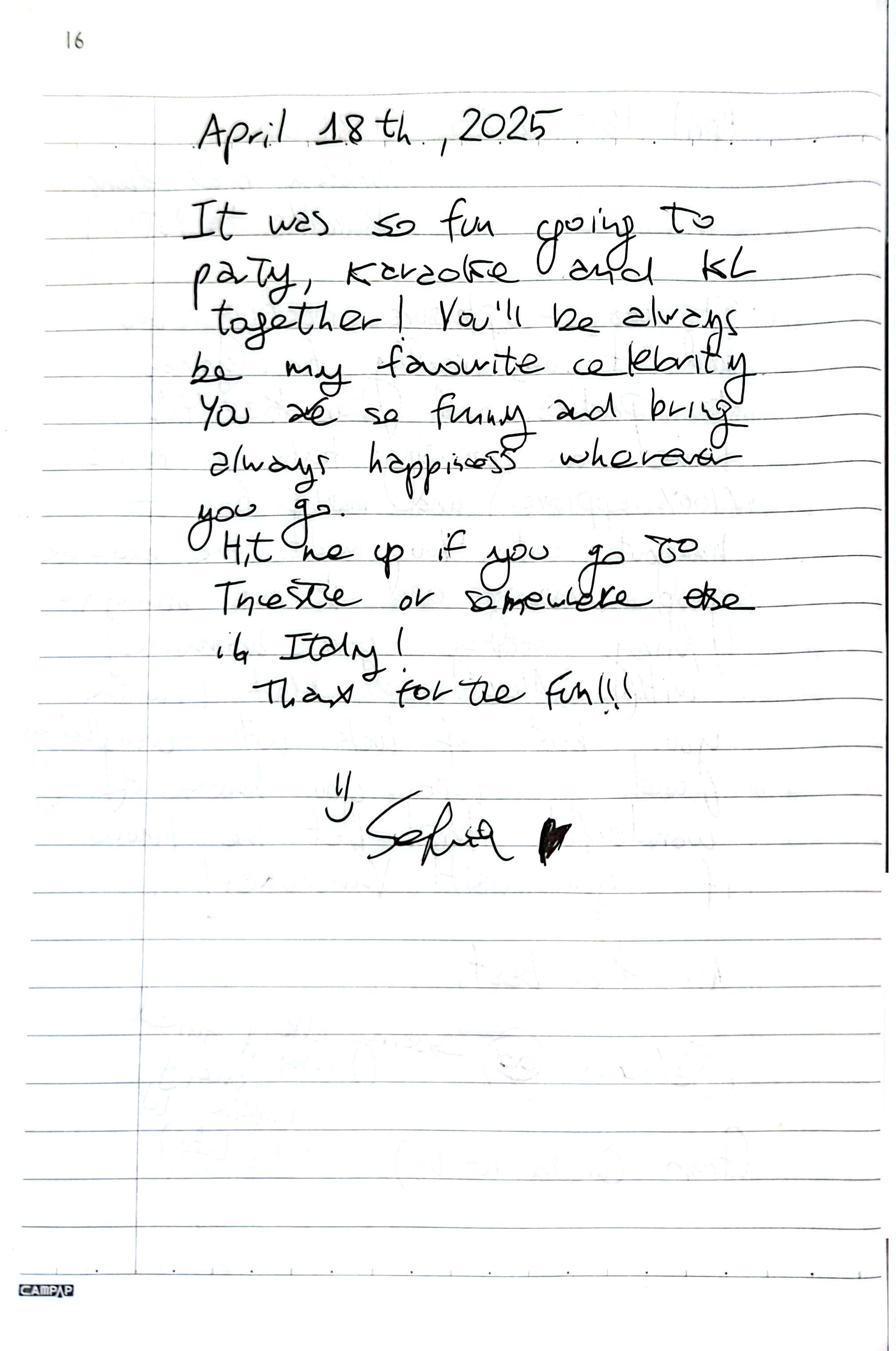 Letter from Sofia