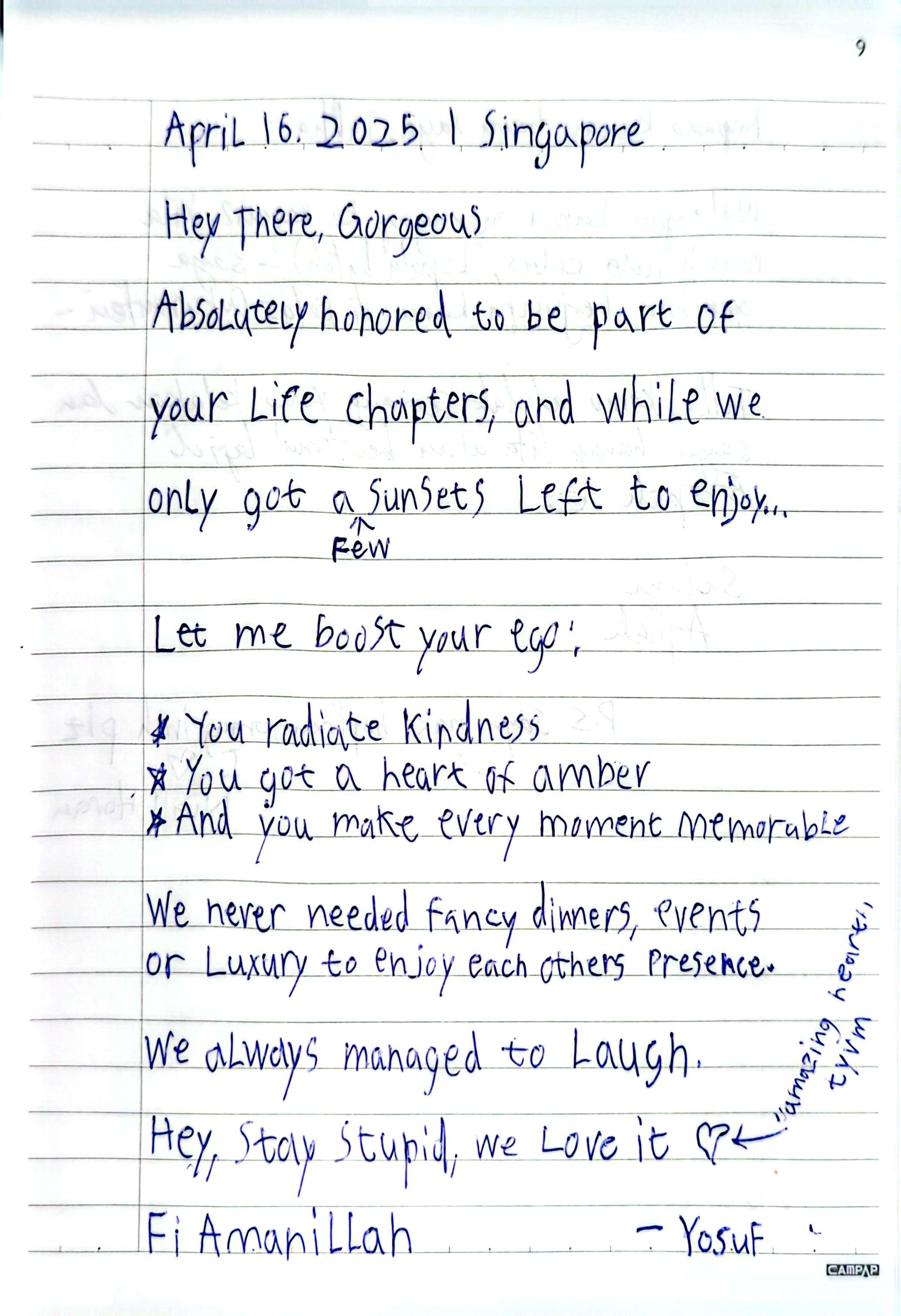Letter from Yosuf